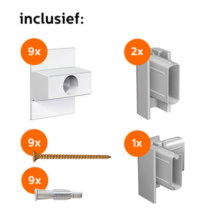 ARTITEQ CLICK RAIL ALU GEBORSTELD 300 CM INCL. MONTAGESET