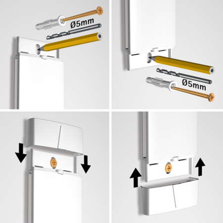 ARTITEQ CARD RAIL WIT 114 CM INCL. MONTAGESET + MOUSE MAGNETS