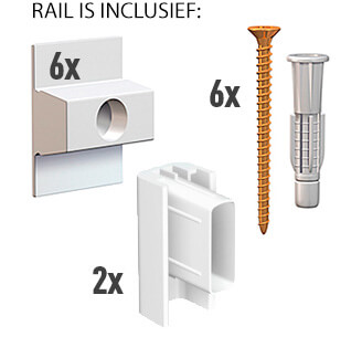 ARTITEQ 2 METER ALL-IN-ONE CLICK RAIL 4KG / WIT PRIMER RAL 9016