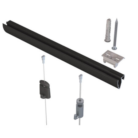 Artiteq Up Rail Zwart Structuur 200 cm incl. montageset