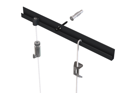 ARTITEQ MONTAGESET CLASSIC RAIL(+) ZWART 200 CM